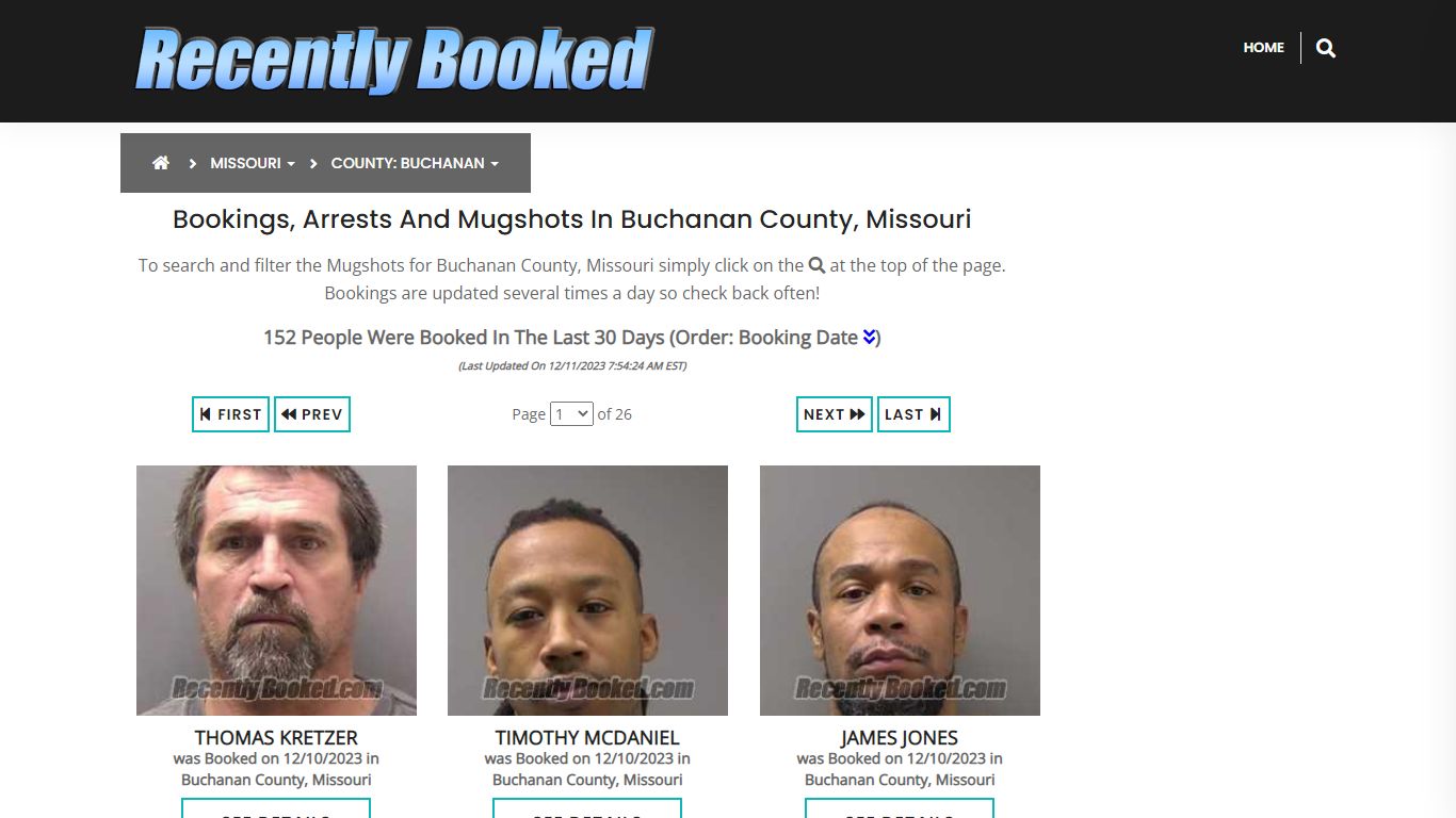 Bookings, Arrests and Mugshots in Buchanan County, Missouri